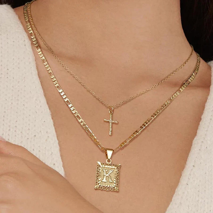 Set Collane Iniziale Croce | Oro