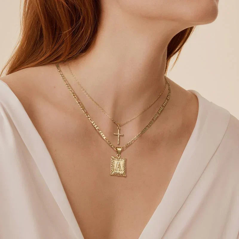 Set Collane Iniziale Croce | Oro