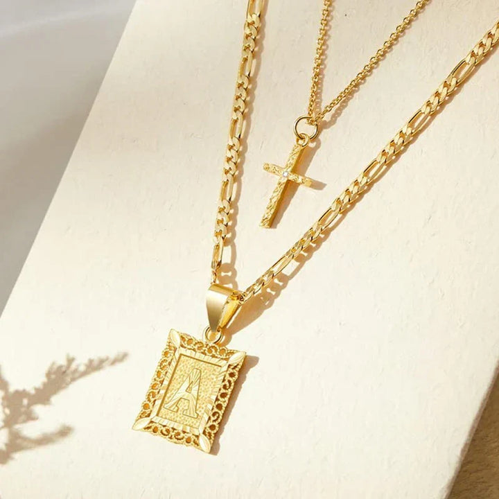 Set Collane Iniziale Croce | Oro