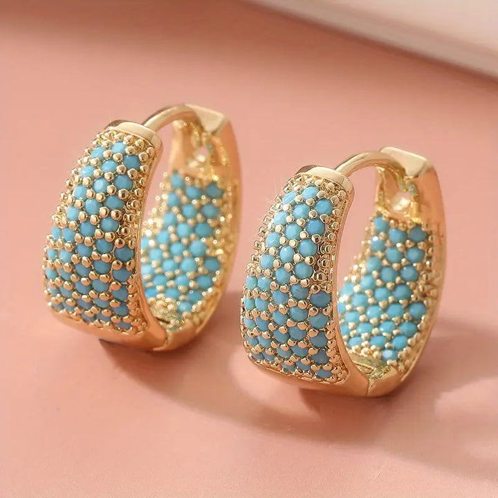 Orecchini Tondi Turchese | Oro
