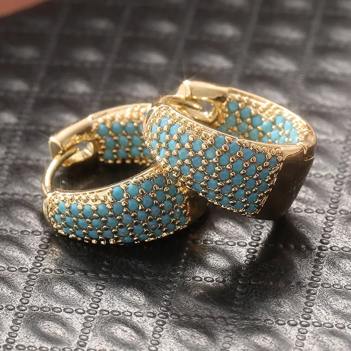 Orecchini Tondi Turchese | Oro