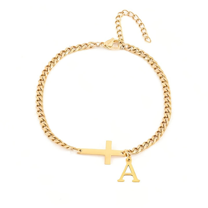 Bracciale Croce Iniziale | Oro
