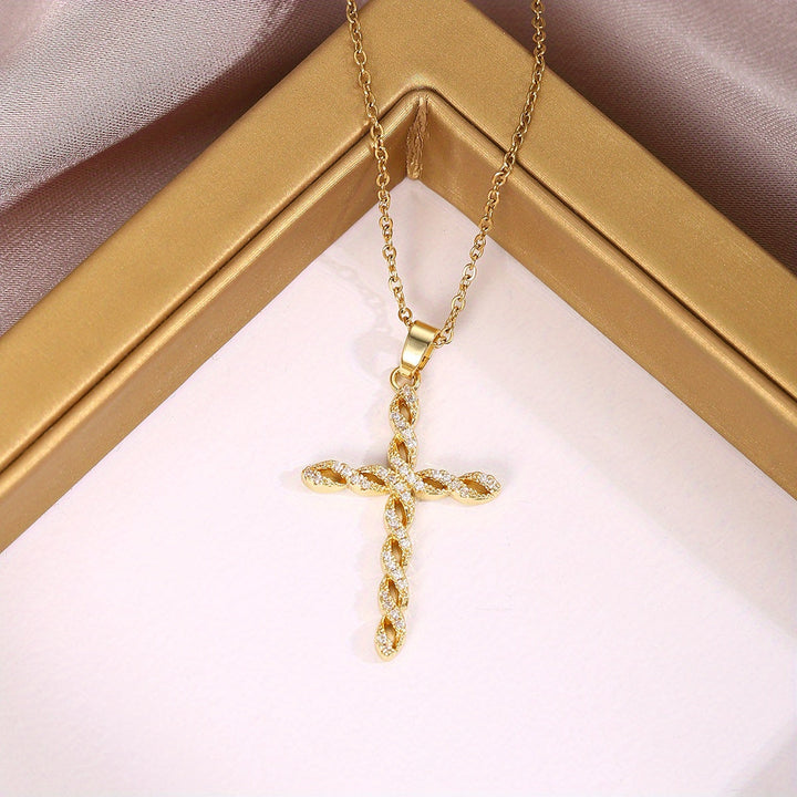 Collana Croce Brillanti Elica | Oro