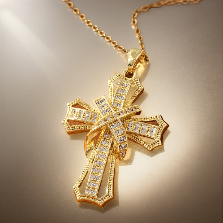 Collana Pendente Croce Multistrato | Oro