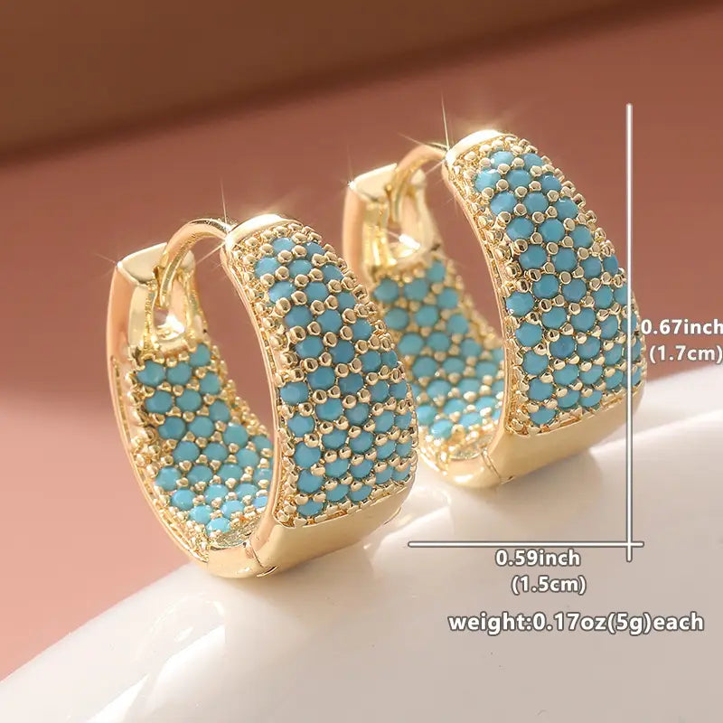 Orecchini Tondi Turchese | Oro