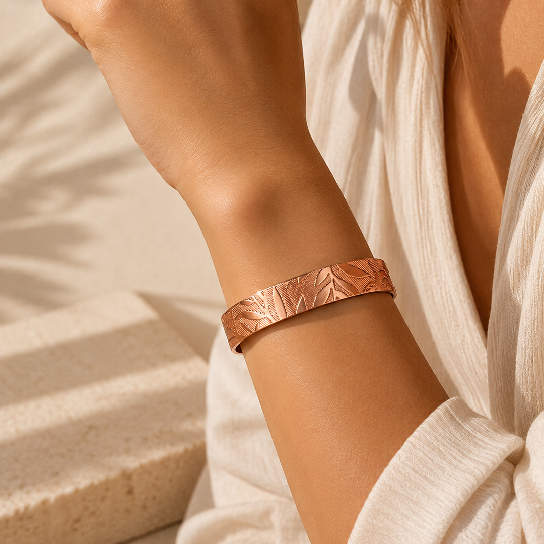 Cerere Bracciale Rame Foglia