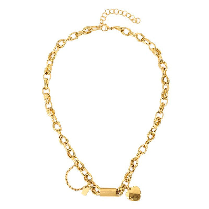 Collana Cuore Catena Spessa | Oro