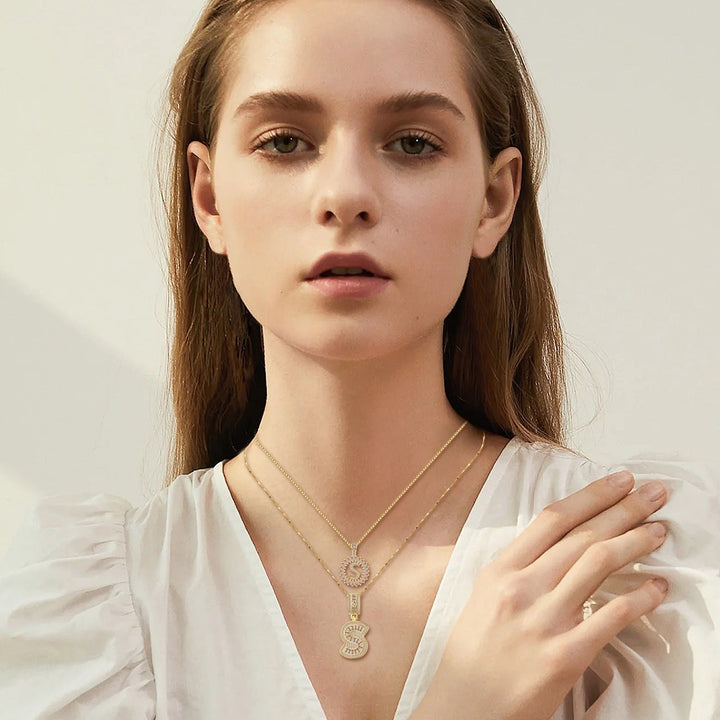 Pave Set Collane Iniziale | Oro