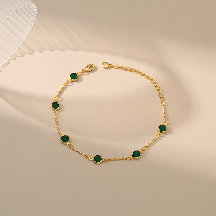 Emerald Link Chain Bracelet | Gold