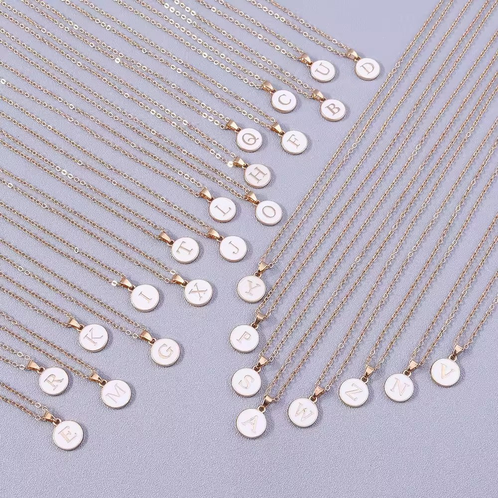 Collana Iniziale Bianco Nero | Oro