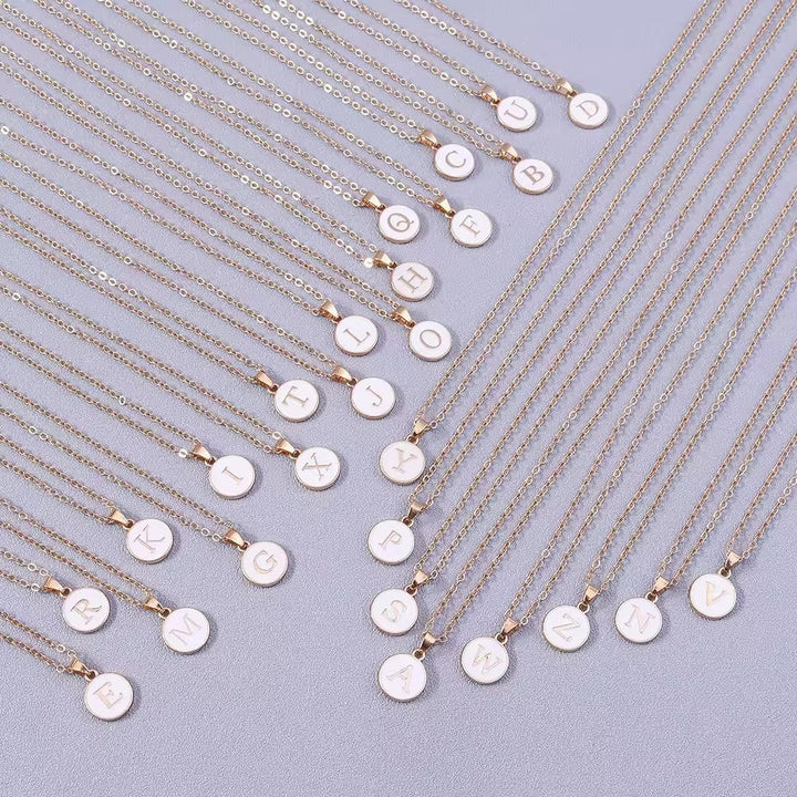 Collana Iniziale Bianco Nero | Oro