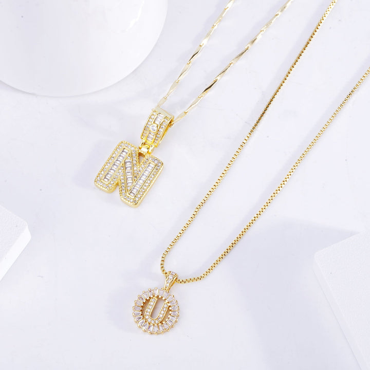 Pave Set Collane Iniziale | Oro