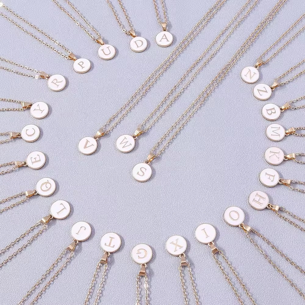 Collana Iniziale Bianco Nero | Oro