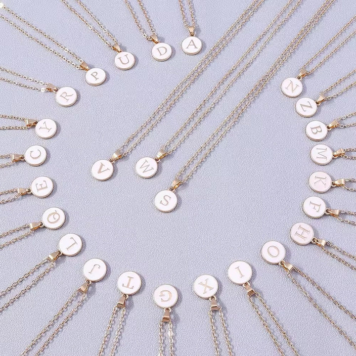 Collana Iniziale Bianco Nero | Oro
