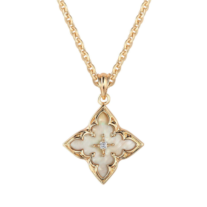 Brown Clover Pendant Necklace | Gold