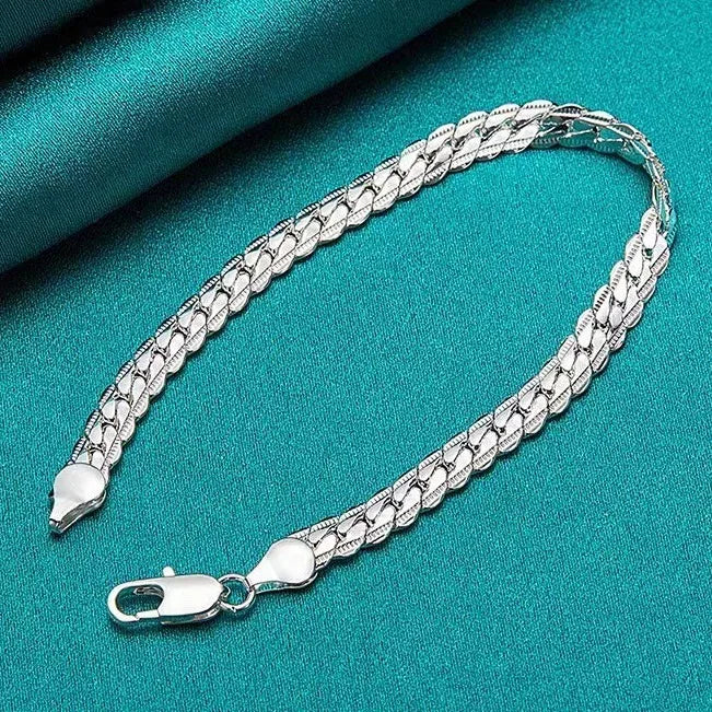 Bracciale Catena Piatta Acciaio
