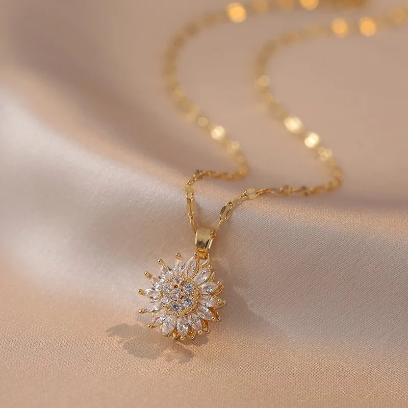Fiore Collana Metallo Donna