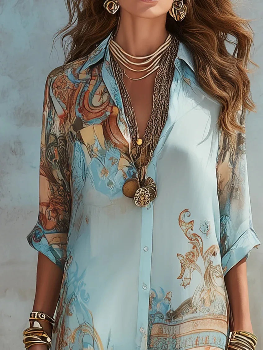 Celeste Vestito Estivo Donna