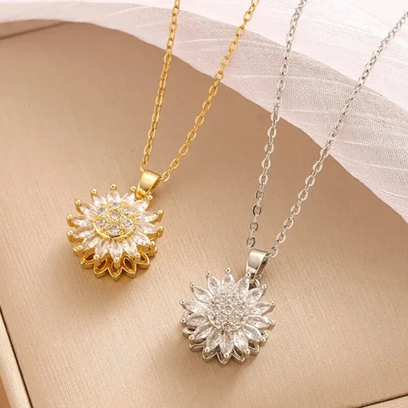 Fiore Collana Metallo Donna