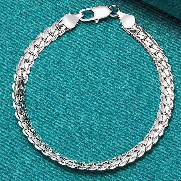 Bracciale Catena Piatta Acciaio