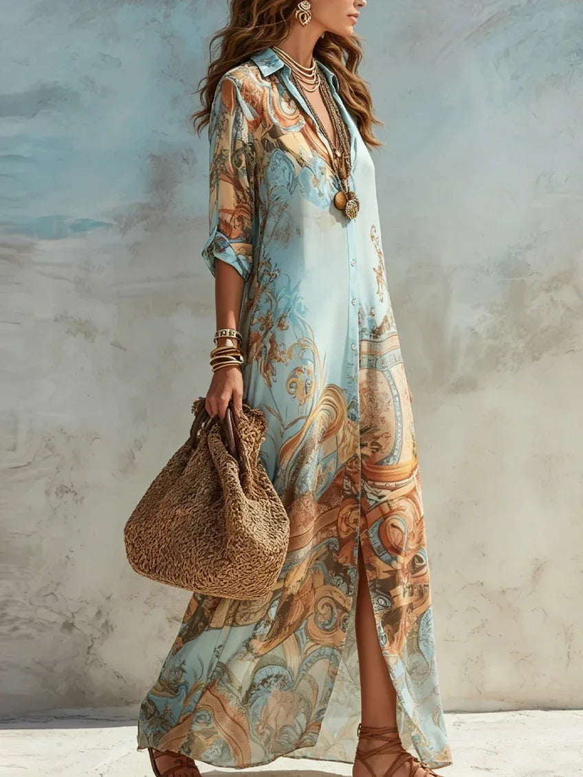 Celeste Vestito Estivo Donna