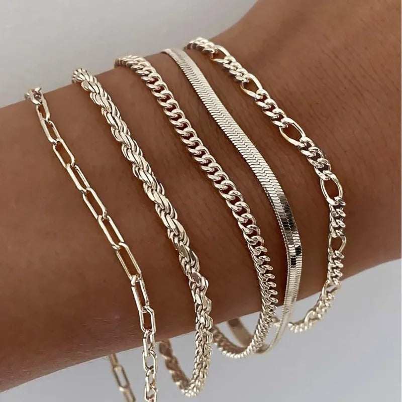 Set Braccialetti Metallo Unisex
