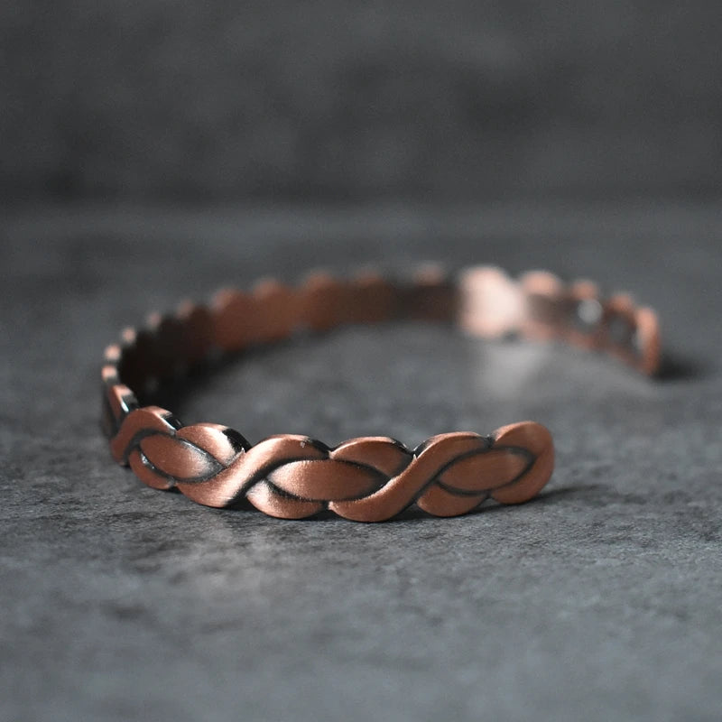 Treccia Bracciale Donna Rame