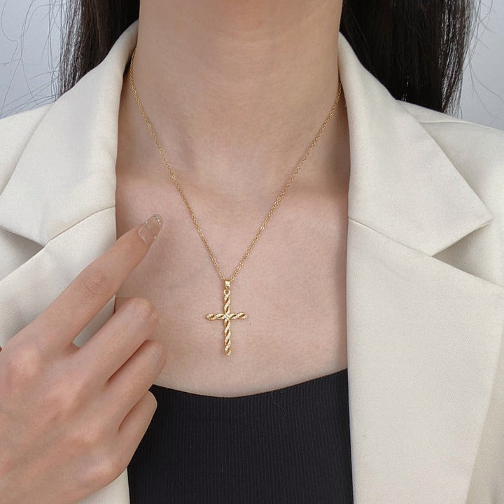 Collana Croce Brillanti Elica | Oro