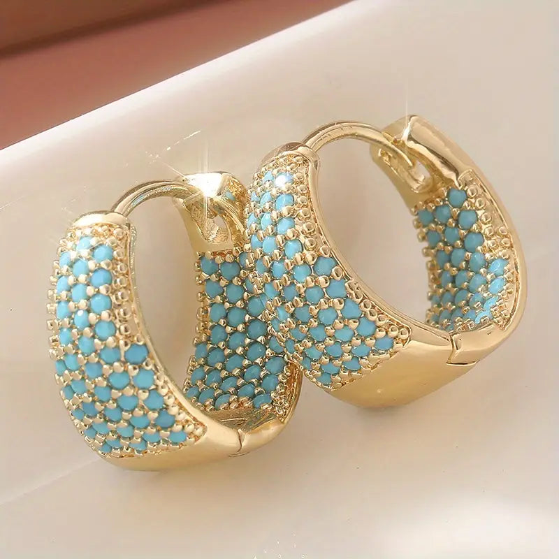 Orecchini Tondi Turchese | Oro