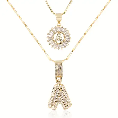Pave Set Collane Iniziale | Oro