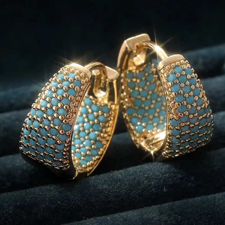 Orecchini Tondi Turchese | Oro