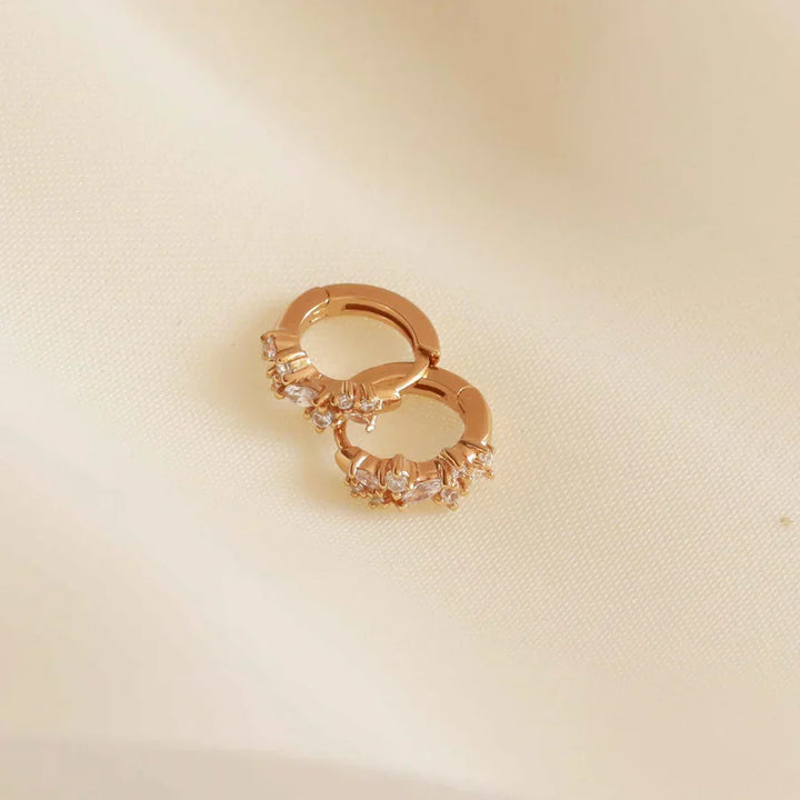 Crystal Cluster Huggies | Gold