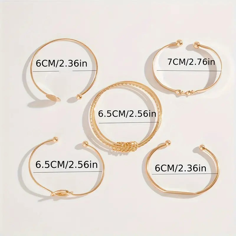 Set Bracciali 5 Pezzi | Oro