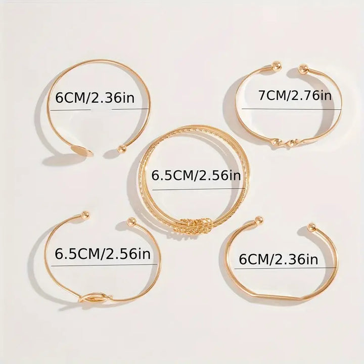 Set Bracciali 5 Pezzi | Oro