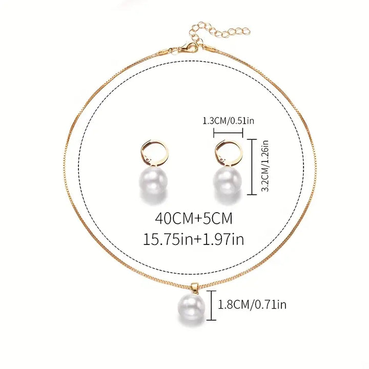 Set Collana Orecchini Perle Grace | Oro