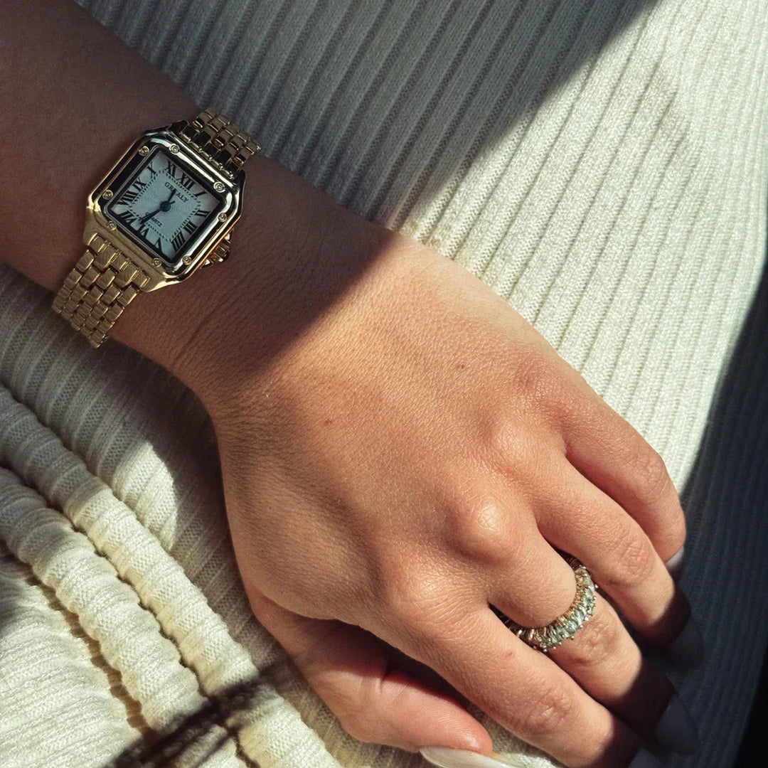 Orologio Squadrato Fienna | Oro
